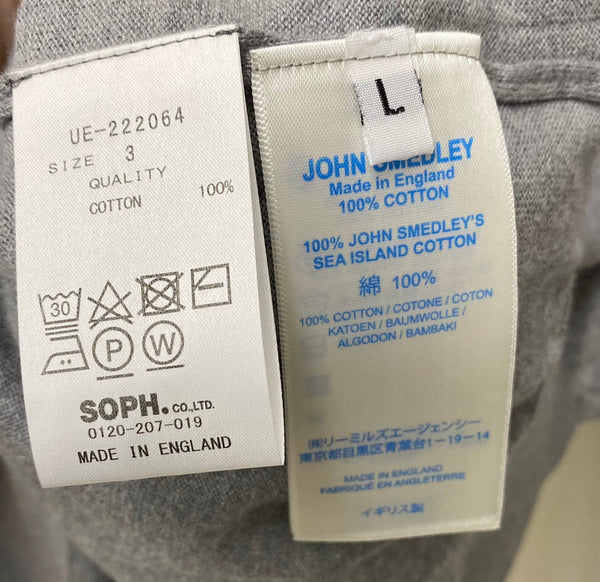 ジョンスメドレー JOHN SMEDLEY ユニフォームエクスペリメント uniform experiment SOPH 新品タグ付き Tシャツ 無地 グレー Lサイズ 201MT-1513
