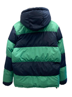 シュプリーム SUPREME Reversible Striped Down Jacket 12AW リバーシブル ダウン アウター ボーダー ボックスロゴ ネイビー系 紺 グリーン系 緑  ジャケット ロゴ ネイビー Sサイズ 101MT-1513