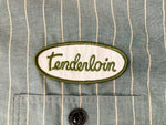 テンダーロイン TENDERLOIN DURABLE PRESS T-20RG ストライプ シャツ 半袖 ワッペン Made in JAPAN 日本製 グリーン系   半袖シャツ ストライプ グリーン Lサイズ 101MT-1180