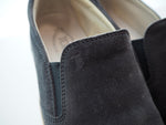 トッズ TOD'S スエード スリッポン ラフィア メンズ シューズ 靴 紺 ブルーグレー系 サイズ６ メンズ靴 スニーカー ネイビー 101-shoes130