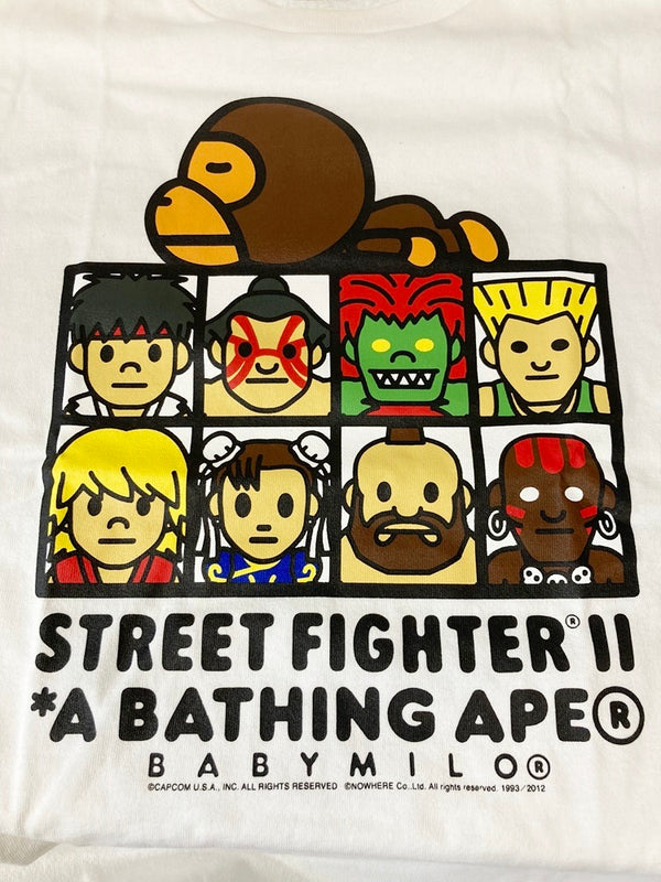 ア ベイシング エイプ A BATHING APE STREET FIGHTERⅡ ストリートファイター capcom a bathing ape bape カプコン CAPCOM 半袖 プリント ホワイト系 白 Tシャツ プリント ホワイト Mサイズ 101MT-1018