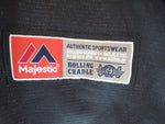 ROLLING CRADLE ローリングクレイドル  MAJESTIC マジェスティック BASEBALL SHIRT ベースボールシャツ メンズ トップス 半袖 黒 ブラック ロゴ 刺繍 サイズM RC-S1497 (TP-879)