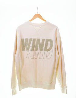 ウィンダンシー WIND AND SEA SEA Damaged Crew neck アイボリー WDS-0=SEA-23-Q2-CS-02 スウェット ロゴ ベージュ Lサイズ 103MT-133