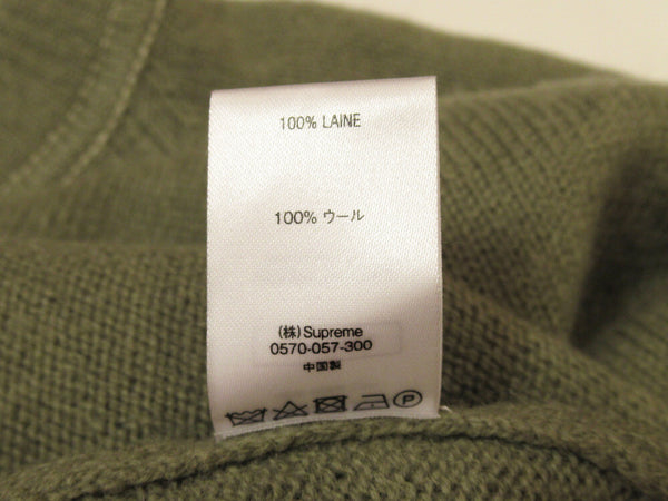 Supreme シュプリーム Stone Washed Sweater Olive ストーン ウォッシュ セーター オリーブ ウール サイズS メンズ (TP-761)