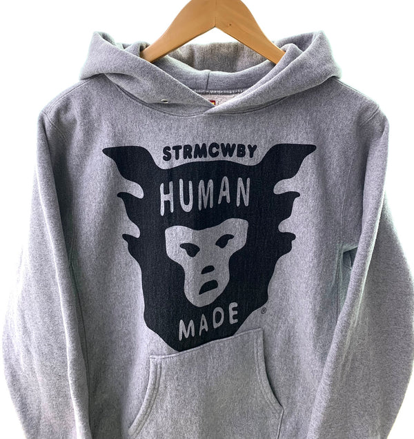 ヒューマンメイド HUMAN MADE STRMCWBY フーディ パーカ ロゴ グレー Sサイズ 201MT-2095