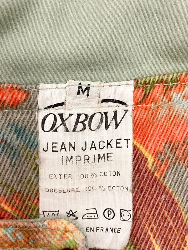 オックスボウ OXBOW JEAN JACKET IMPRIME デニム ジャケット マルチカラー系  ジャケット 総柄 ブラック Mサイズ 101MT-1460