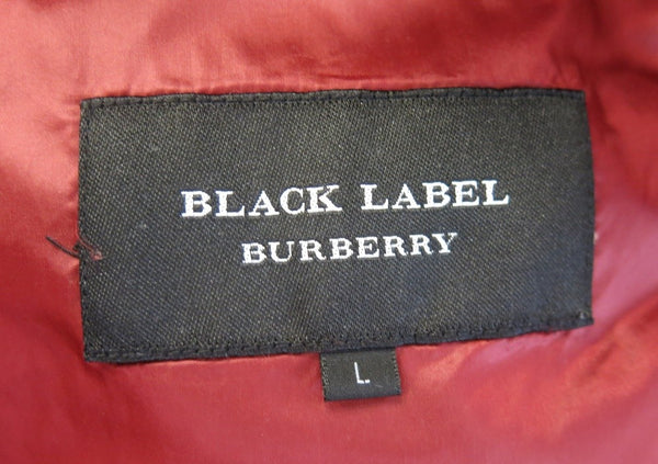 バーバリー Burberry ダウン ジャケット ナイロン ベスト 2WAY アウター 黒 赤 ワンポイント 刺繍 D1F14-813-09  ジャケット ワンポイント ブラック Lサイズ 101MT-232