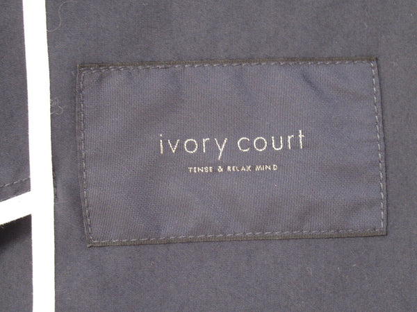 ivory court アイボリー コート チェスターコート アウター コットン ナイロン 紺 ネイビー サイズ38 メンズ (TP-578)