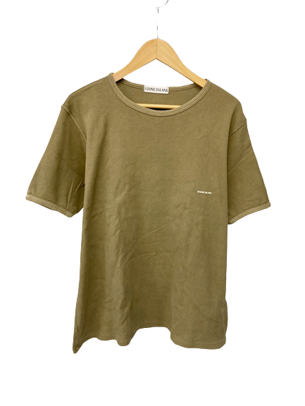 ストーンアイランド STONE ISLAND Tシャツ 半袖 ロゴ トップス ワンポイント プリント カーキ系 Made in ITALY  30152067 Tシャツ ロゴ カーキ Lサイズ 101MT-840