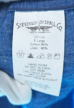 スティーブンソンオーバーオール STEVENSON OVERALL Jack Tar - JT1 L.Blue  長袖 プルオーバーシャツ カジュアルシャツ サイズ：XLarge 日本製 リネン混 JT1-LI 長袖シャツ 無地 ブルー LLサイズ 101MT-803