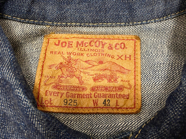 ジョーマッコイ JOE McCOY POST WORLD WAR Ⅱ DENIM JACKET 1stタイプデニムジャケット Lot.925 W42 ジャケット 無地 ネイビー 101MT-2042