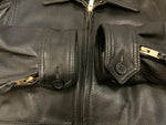 アビレックス AVIREX アヴィレックス レザージャケット  山羊革 ブラック系 黒 米国製  2191002 ジャケット 無地 ブラック Mサイズ 101MT-1413