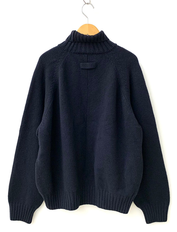 シュタイン stein EX FINE LAMBS LOOSE HIGH NECK KNIT LS ラムウール ハイネック ニット ST.192 セーター 無地 ネイビー Sサイズ 201MT-1045