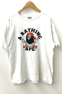 ア ベイシング エイプ A BATHING APE ベイプ BAPE PIRATE STORE Tシャツ ロゴ ホワイト LLサイズ 201MT-1691