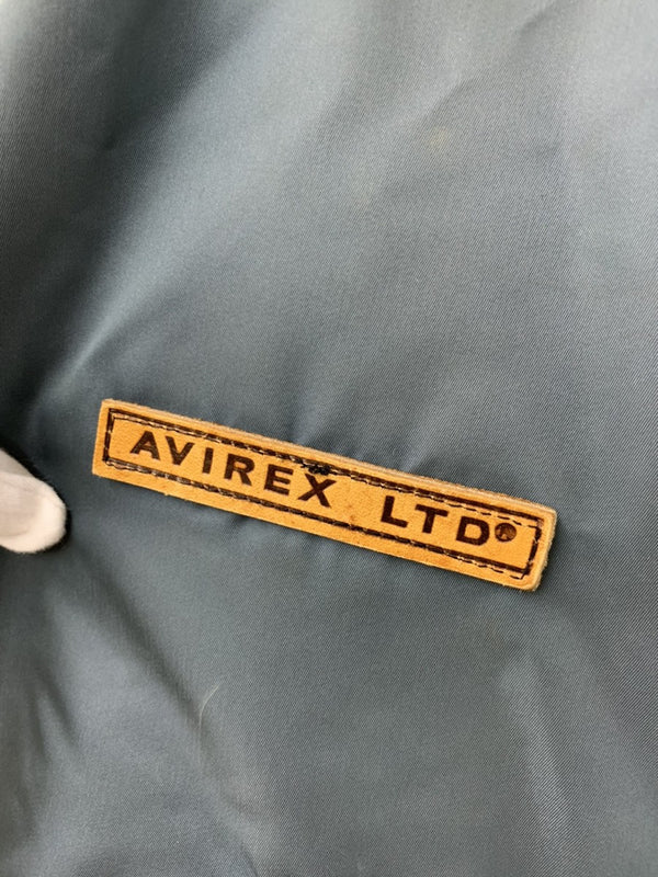 アビレックス AVIREX MA-1 ジップアップ ブルゾン ミリタリー ジャケット ワンポイント ブルー Mサイズ 201MT-540