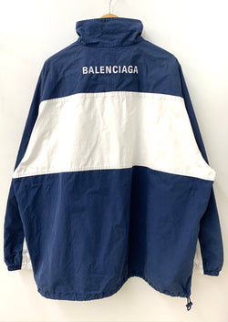 バレンシアガ BALENCIAGA オーバーサイズトラックジャケット Oversized Track Jacket 19AW 571434 TYB18 ジャケット ロゴ ネイビー 201MT-1666