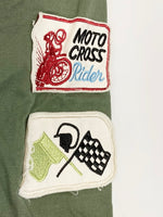 リプレイ REPLAY MOTO CROSS JACKET SHIRT ミリタリージャケット 長袖 シャツ カーキ系 グリーン系  M8825H ジャケット 刺繍 カーキ Mサイズ 101MT-1494