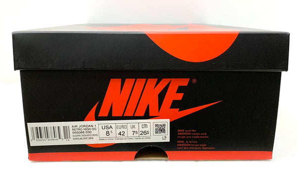 ナイキ NIKE  エアジョーダン 1 レトロ ハイ オリジナル ブラック パイングリーンジムレッド メンズ靴 スニーカー ロゴ マルチカラー 26.5cm 201-shoes529