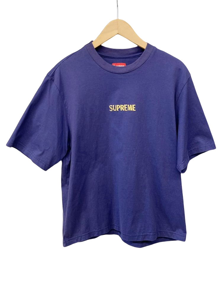 シュプリーム SUPREME Bullion Logo S/S TOP Washed Navy FW20 半袖 トップス ネイビー系 紺 Tシャツ  ロゴ ネイビー Mサイズ 101MT-1238