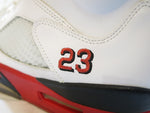 NIKE AIR JORDAN 5 RETRO #23 WHITE/FIRE RED-BLACK 2013 ナイキ エア ジョーダン 5 レトロ 白 赤 黒 ホワイト レッド ブラック 箱付き スニーカー 靴 シューズ サイズ30cm メンズ 136027-120 (SH-492)