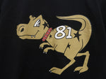 SAPEur サプール Tシャツ SAPEUR プリント 恐竜 ロゴ バックプリント 81 made inJAPAN 日本製 ブラック 黒 半袖 コットン100％ サイズM メンズ (TP-708)