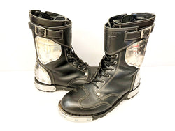 カドヤ KADOYA HAMMER BOOTS ハンマーブーツ ブラック系 黒 プレート シルバー系 ジップ ブーツ NO4512-0BK メンズ靴 ブーツ その他 ブラック 101-shoes789