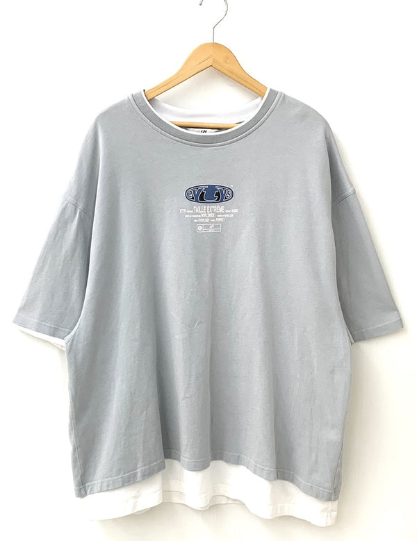 エイティス EYTYS 20SS GOLIATH レイヤード Tee Tシャツ プリント ブルー LLサイズ 201MT-604