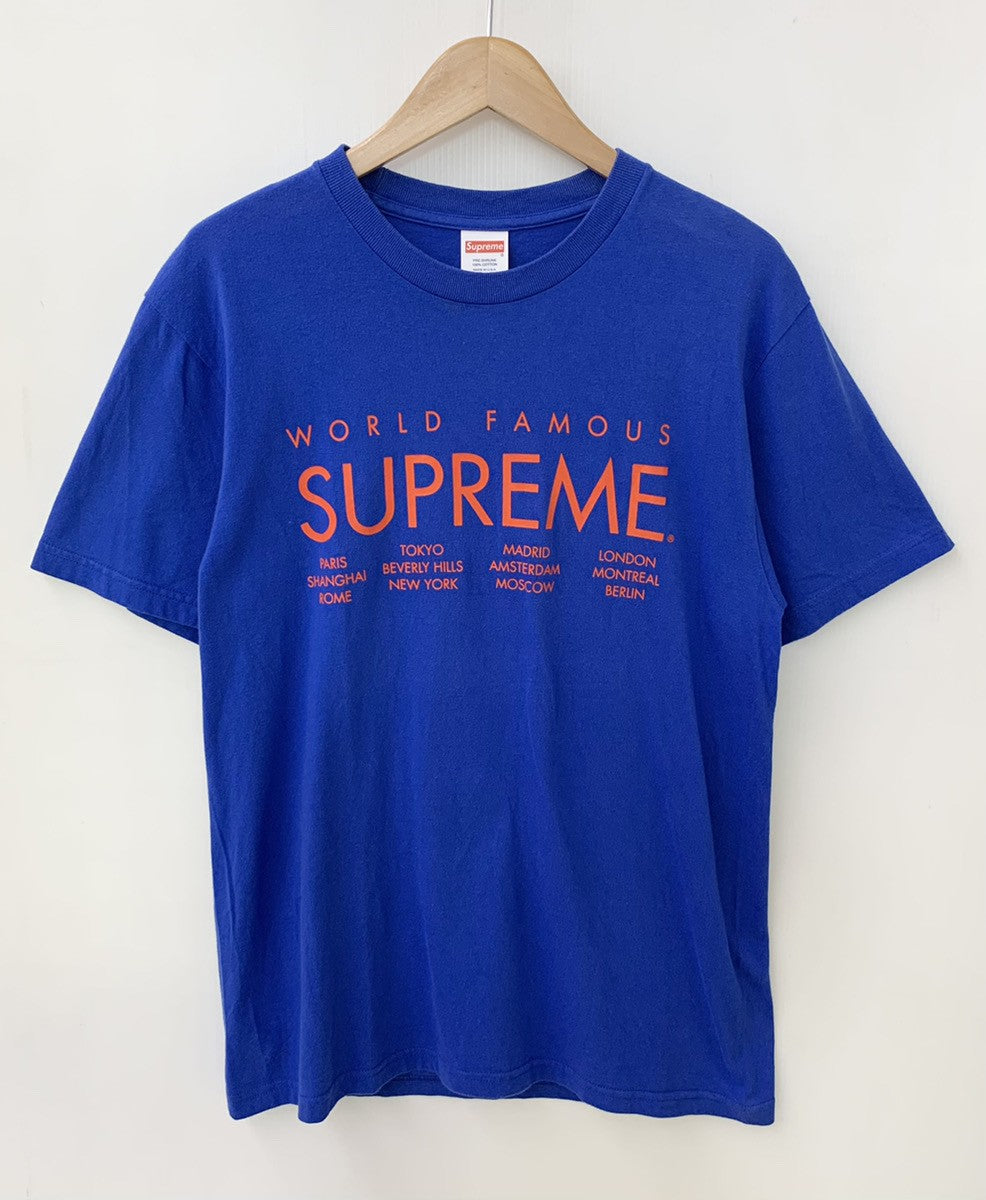 シュプリーム SUPREME World Famous Tee 15SS Tシャツ ロゴ ブルー M