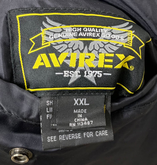アヴィレックス AVIREX MA-1 ビッグシルエット ジャケット ロゴ ブラック XXLサイズ 201MT-1971