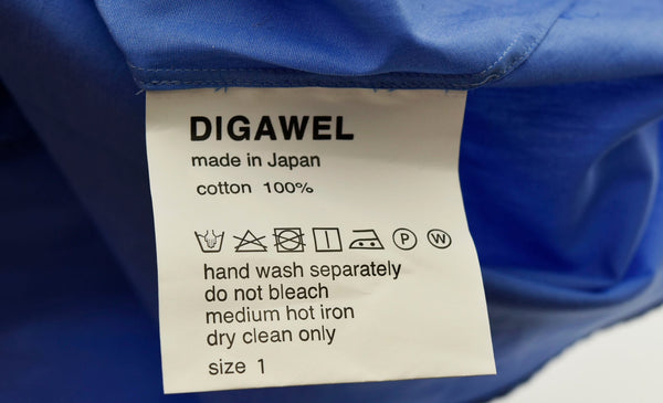ディガウェル DIGAWEL 23AW URU TOKYO シャツ ブラウス 無地 長袖シャツ 青 1 長袖シャツ 刺繍 ブルー 103MT-159
