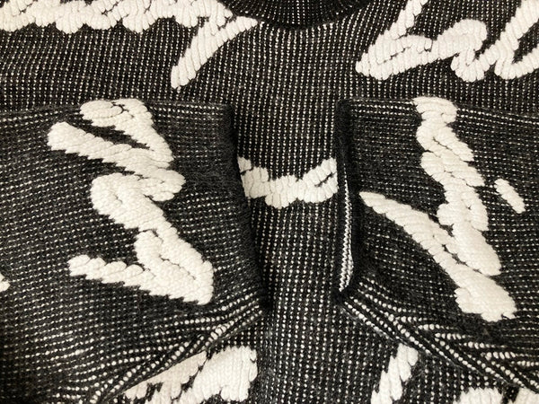 バレンシアガ BALENCIAGA 20AW Crewneck 3D Scribble Knit Sweater 3Dスクリブル ニット オーバーサイズ クルーネック ロゴ 21AW ニット セーター プルオーバー ブラック系 黒  625985 T3180 9040 セーター ロゴ ブラック Mサイズ 101MT-1150