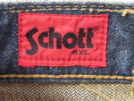 Schott ショット ワイド シルエット デニム パンツ ジーンズ サスペンダーボタン ボタンフライ W34 メンズ (BT-194)