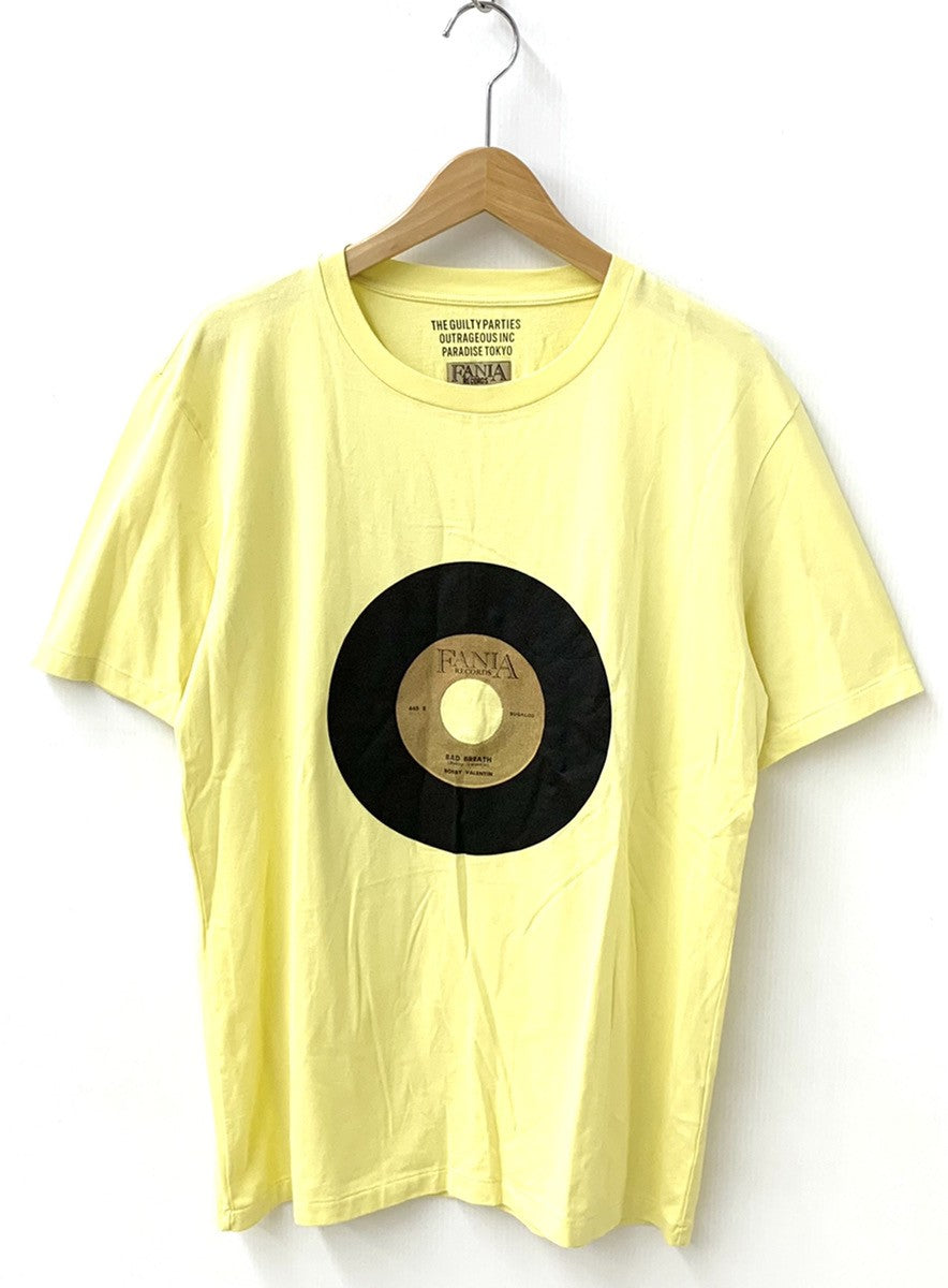 ワコマリア WACKO MARIA FANIA RECORDS COLOR T-SHIRT クルーネック レコード Tee Tシャツ プリント  イエロー Lサイズ 201MT-831 | 古着通販のドンドンサガール