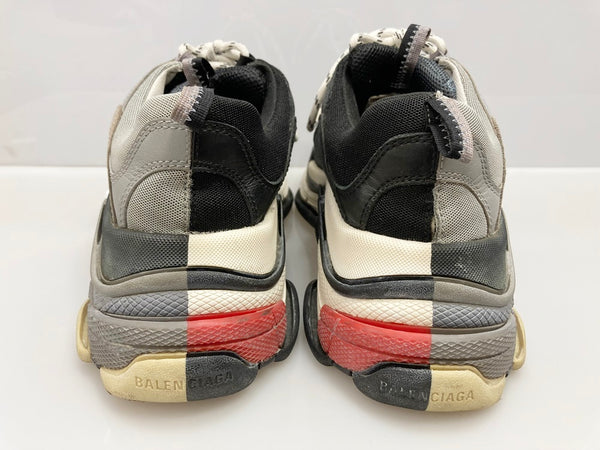 バレンシアガ BALENCIAGA TRIPLE S トリプルS バイカラー ダッドスニーカー 18AW 汚れ加工 シューズ ブラック系 黒 グレー系  533891 メンズ靴 スニーカー 27.5cm 101-shoes982