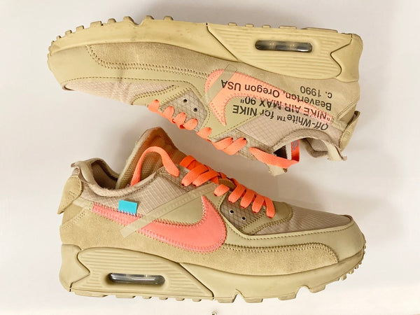 ナイキ NIKE OFF-WHITE × NIKE AIR MAX 90 DESERT ORE オフホワイト ナイキ エアマックス90 デザートオレ ベージュ系 シューズ AA7293-200  メンズ靴 スニーカー ベージュ 28cm 101-shoes771