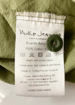 ヌーディージーンズ Nudie Jeans SVANTE SHORT SLEEVE SHIRT BEECH GREEN カーキ系 半袖 シャツ トップス ロゴ  半袖シャツ ロゴ カーキ Sサイズ 101MT-794