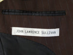 JOHN LAWRENCE SULLIVAN ジョンローレンス サリバン テーラードジャケット 1ボタン ブラウン ライン ウール メンズ サイズ36 (TP-572)