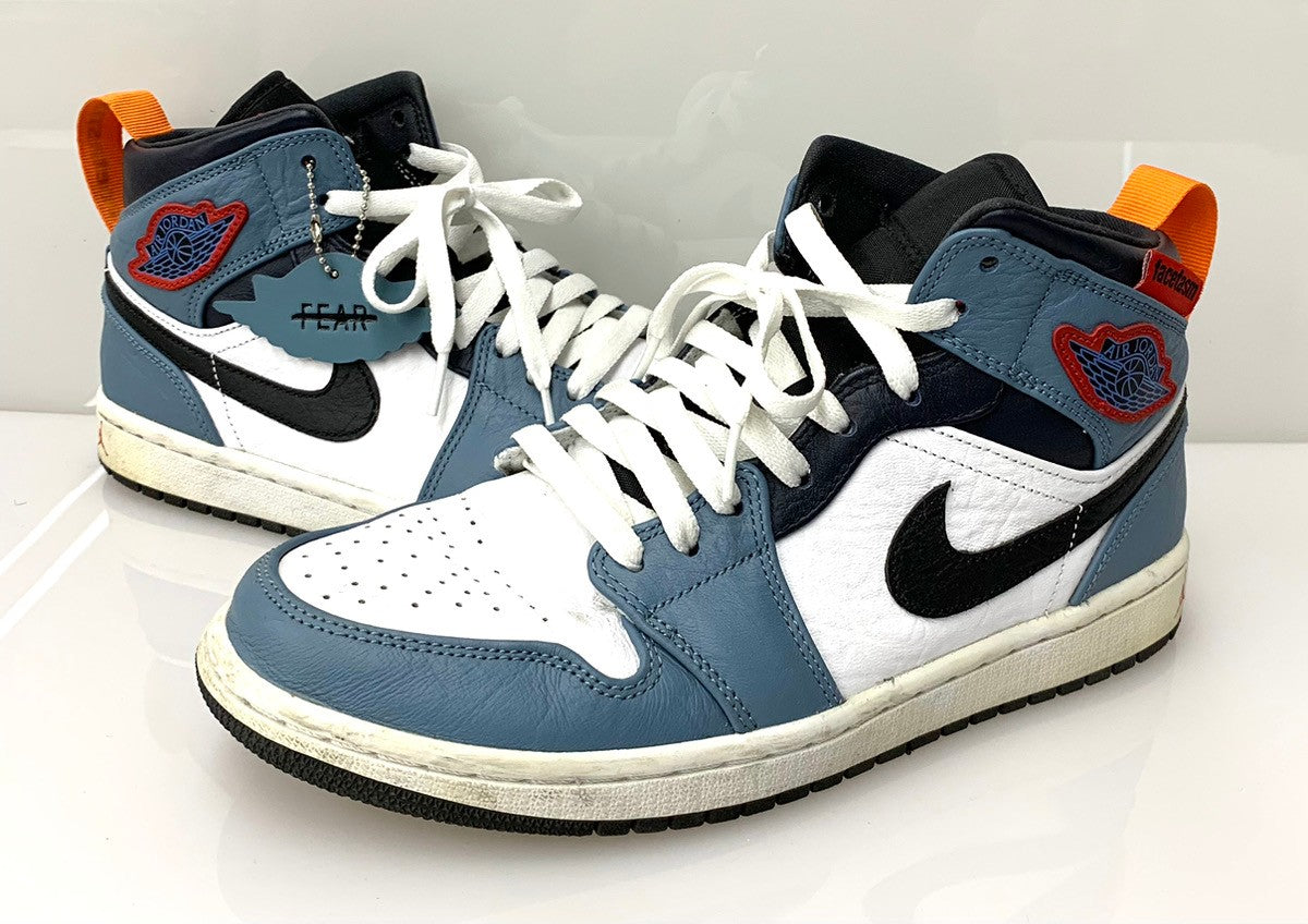 ナイキ NIKE FACETASM × Nike Air Jordan 1 Mid White/Navy CU2802-100 メンズ靴 スニーカー  ロゴ ネイビー 26cm 201-shoes704 | 古着通販のドンドンサガール