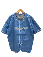 テンダーロイン TENDERLOIN BASEBALL SHT S/S DENIM RH WASH ベースボールシャツ デニムシャツ 半袖シャツ トップス 日本製 Tシャツ 刺繍 ブルー Lサイズ 101MT-1689