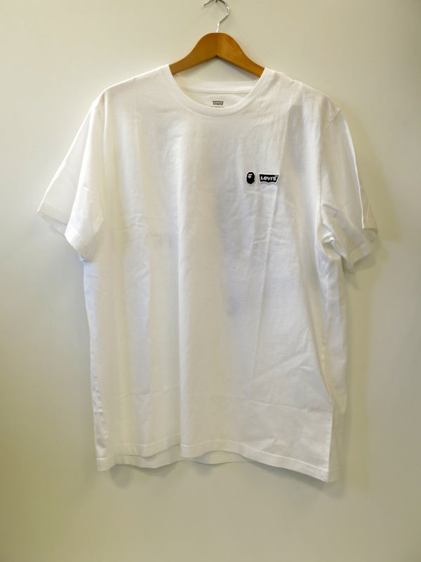 A BATHING APE アベイシングエイプ エイプ Tシャツ コラボ ホワイト バックプリント タグ付き 袋付き サイズL (TP-570)