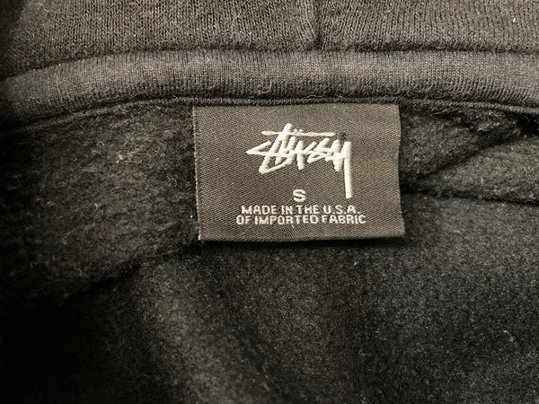 ステューシー STUSSY パーカー 刺繍 ロゴ トップス プルオーバー フード 長袖 ブラック 黒  パーカ 刺繍 ブラック Sサイズ 101MT-664