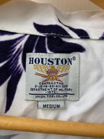 ヒューストン HOUSTON アロハシャツ ハワイアンシャツ パイナップル柄 40821 半袖シャツ 総柄 ホワイト Mサイズ 201MT-893