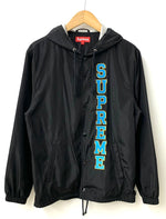シュプリーム SUPREME コーチジャケット フーディ  ジャケット ロゴ ブラック Sサイズ 201MT-1537