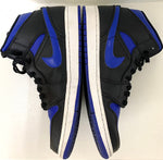 ナイキ NIKE エアジョーダン1 ミッド AIR JORDAN 1 MID BLACK/BLUE 554724-068 メンズ靴 スニーカー ロゴ ブラック 201-shoes456