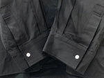 エッセイ ESSAY OVERSIZED OPEN COLLAR SHIRT オーバーサイズ 長袖シャツ ロゴ ブラック Sサイズ 201MT-1870