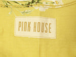 PINKHOUSE ピンクハウス ロング ワンピース 半袖 花柄 総柄 マーガレット リボン コットン イエロー レディース 美品 (TP-694)
