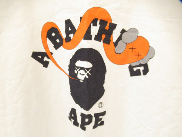 A BATHING APE ア ベイシング エイプ BAPE ベイプ Tシャツ 半袖カットソー ロゴ ホワイト ブラック サイズM メンズ (TP-833)