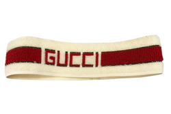 グッチ GUCCI ヘアバンド ヘアアクセサリー ロゴ アイボリー×レッド×グリーン Ｍ 57cm 雑貨 ライン 101goods-70