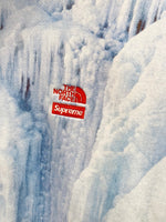 シュプリーム SUPREME ノースフェイス THE NORTH FACE  ICE CLIMB HOODED SWEAT アイス クライム フーデッド スウェット パーカー プルオーバー トップス NT12100I パーカ 総柄 ブルー Mサイズ 101MT-1686