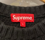 シュプリーム SUPREME sweater コットン 綿ニット セーター 黒 ロゴ セーター 無地 ブラック Lサイズ 101MT-1198